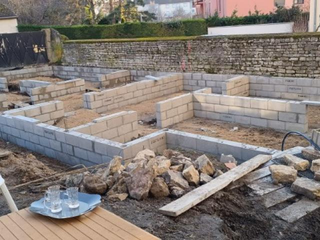 Réalisation fondation avec un vide sanitaire chantier Chalon-sur-Saône